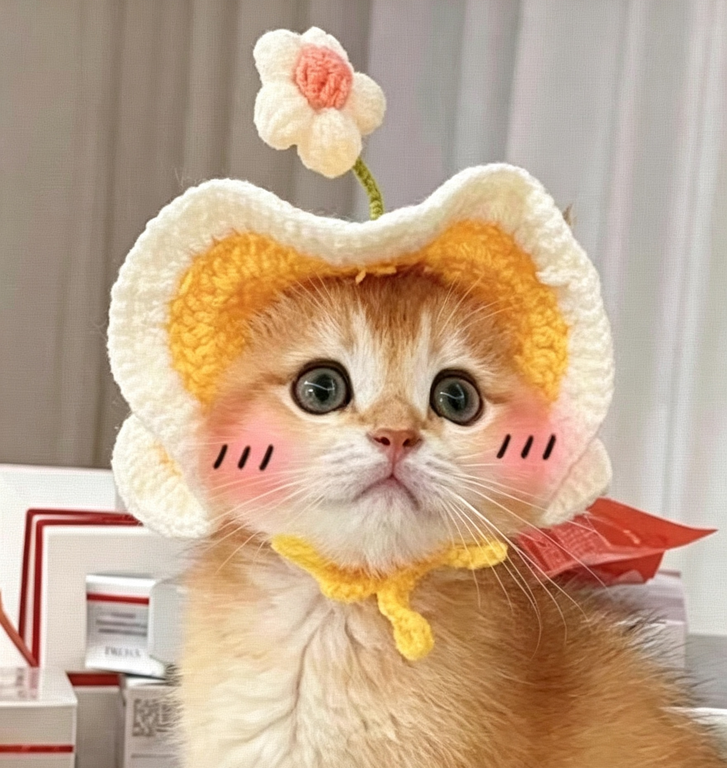 Cute Knitted Pet Hat Set for Cats and Dogs